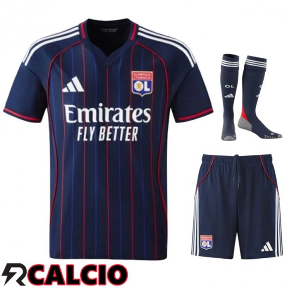 Insieme Seconda Maglia Lione OL (Pantaloncini + Calzini) 2025 2026  Insieme Seconda Maglia Lione OL (Pantaloncini + Calzini) 2025 2026