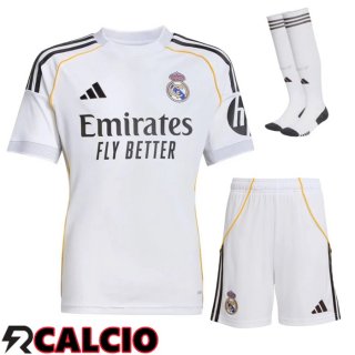 Insieme Prima Maglia Real Madrid  (Pantaloncini + Calzini) 2025 2026