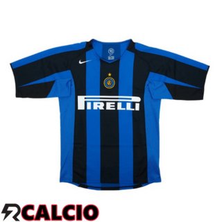 Prima Maglia Inter Milan Retro Manica Lunga Nero Blu 2004-2005