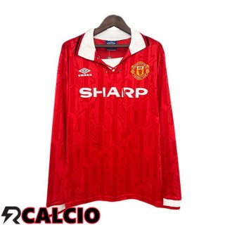 Prima Maglia Manchester United Retro Manica Lunga Rosso 1992-1994