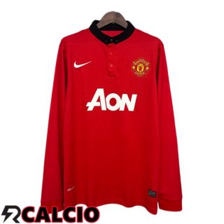 Prima Maglia Manchester United Retro Manica Lunga Rosso 2013-2014