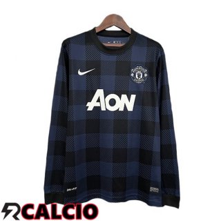 Seconda Maglia Manchester United Retro Manica Lunga Nero 2013-2014