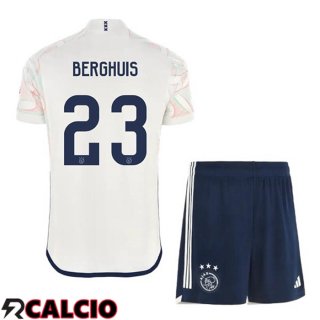 Seconda Maglia AFC Ajax (Berghuis 23) Bambino Bianco 2023/2024