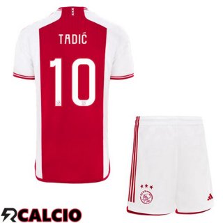 Prima Maglia AFC Ajax (Tadić 10) Bambino Rosso Bianco 2023/2024