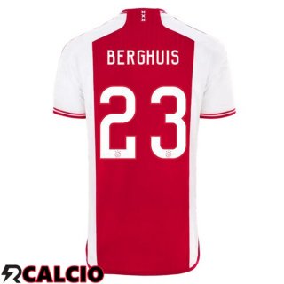 Prima Maglia AFC Ajax (Berghuis 23) Rosso Bianco 2023/2024