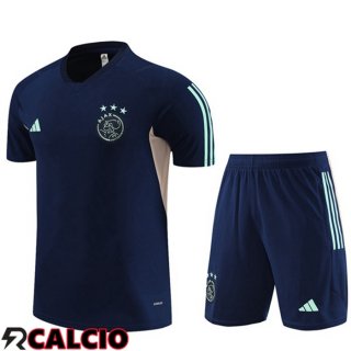 T Shirt Allenamento AFC Ajax + Pantaloncini Blu Reale 2023/2024