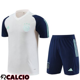 T Shirt Allenamento AFC Ajax + Pantaloncini Bianco 2023/2024