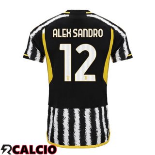 Prima Maglia Juventus (ALEX SANDRO 12) Nero Bianco 2023/2024  Prima Maglia Juventus (ALEX SANDRO 12) Nero Bianco 2023/2024