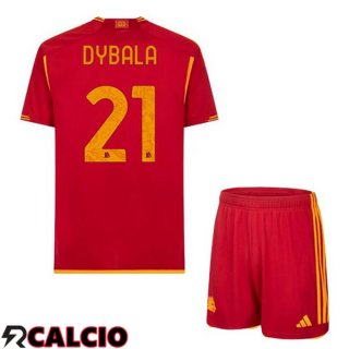 Prima Maglia AS Roma (DYBALA 21) Bambino Rosso 2023/2024