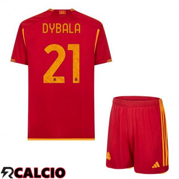 Prima Maglia AS Roma (DYBALA 21) Bambino Rosso 2023/2024