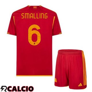 Prima Maglia AS Roma (SMALLING 6) Bambino Rosso 2023/2024