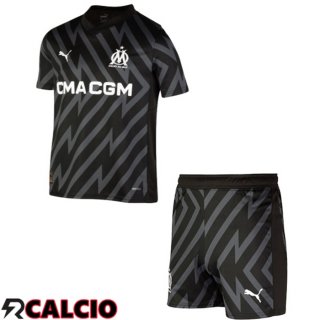 Maglia Marsiglia OM Bambino Portiere Nero 2023/2024  Maglia Marsiglia OM Bambino Portiere Nero 2023/2024