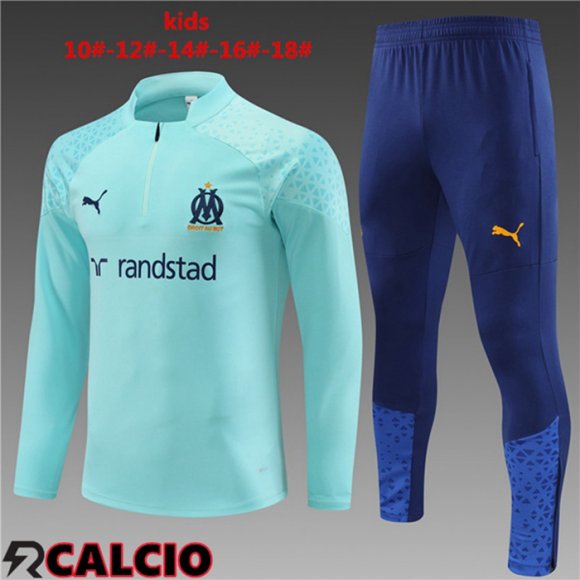Insieme Tuta Calcio Marsiglia OM Bambino Verde 2023/2024  Insieme Tuta Calcio Marsiglia OM Bambino Verde 2023/2024