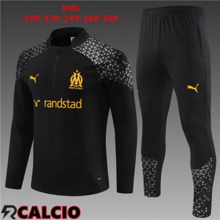 Insieme Tuta Calcio Marsiglia OM Bambino Nero 2023/2024