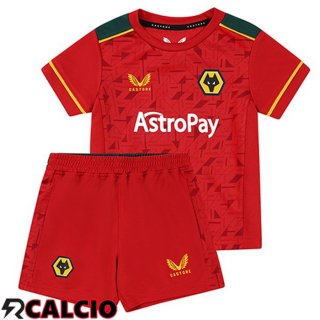 Seconda Maglia Wolves Bambino Rosso 2023/2024