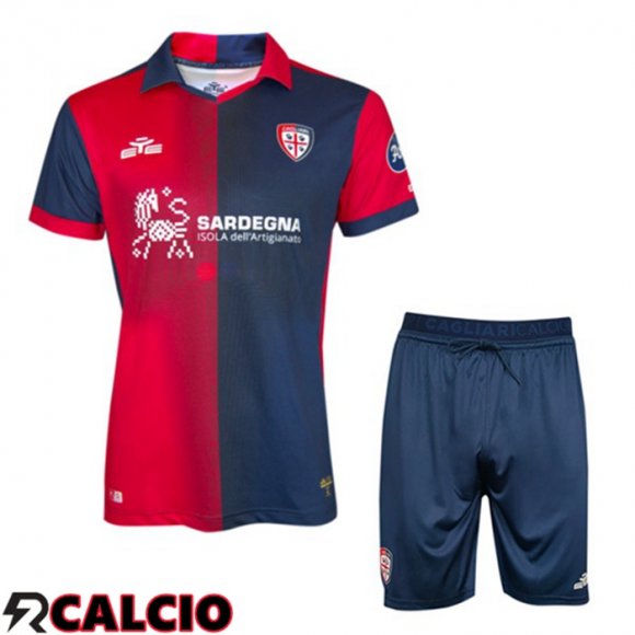 Prima Maglia Cagliari Calcio Bambino Rosso Blu 2023/2024