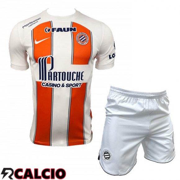 Seconda Maglia Montpellier HSC Bambino Bianco Arancia 2023/2024