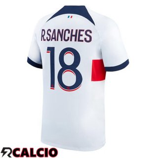 Seconda Maglia Paris PSG (R.Sanches 18) Bianco 2023/2024  Seconda Maglia Paris PSG (R.Sanches 18) Bianco 2023/2024