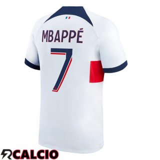 Seconda Maglia Paris PSG (Mbappé 7) Bianco 2023/2024  Seconda Maglia Paris PSG (Mbappé 7) Bianco 2023/2024