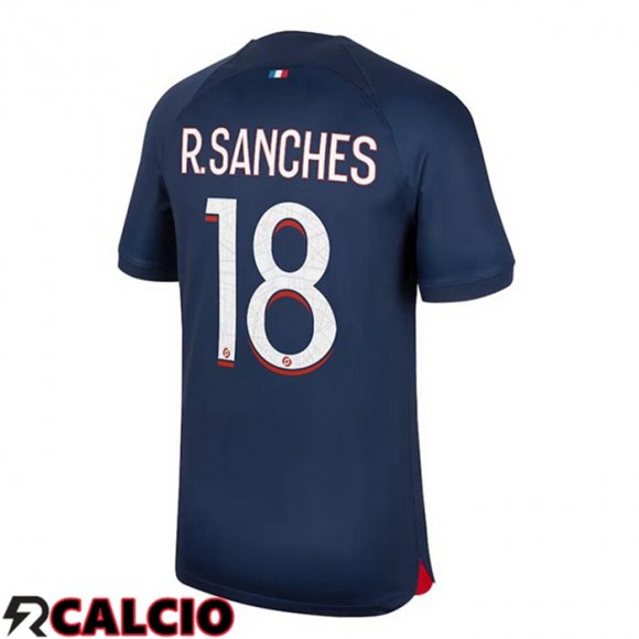 Prima Maglia Paris PSG (R.Sanches 18) Blu Reale 2023/2024  Prima Maglia Paris PSG (R.Sanches 18) Blu Reale 2023/2024