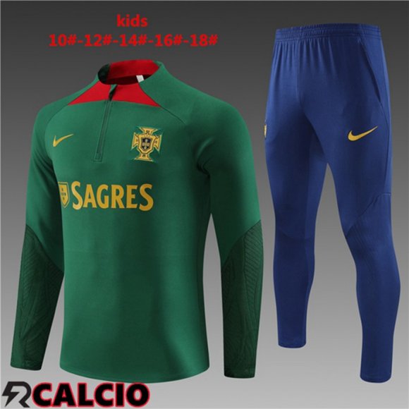 Insieme Tuta Calcio Portogallo Bambino Verde 2023/2024  Insieme Tuta Calcio Portogallo Bambino Verde 2023/2024