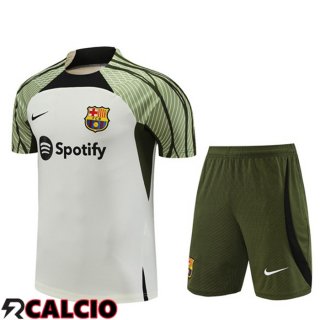 T Shirt Allenamento FC Barcellona + Pantaloncini Bianco 2023/2024  T Shirt Allenamento FC Barcellona + Pantaloncini Bianco 2023/2024