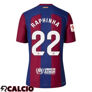 Prima Maglia FC Barcellona (RAPHINHA 22) Blu Rosso 2023/2024