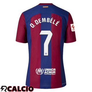 Prima Maglia FC Barcellona (O. DEMBÉLÉ 7) Blu Rosso 2023/2024