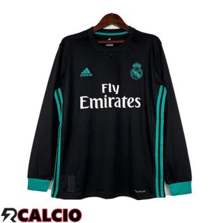 Seconda Maglia Real Madrid Retro Manica Lunga Nero 2017-2018  Seconda Maglia Real Madrid Retro Manica Lunga Nero 2017-2018