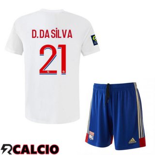 Prima Maglia Lyon OL (D. DA SILVA 21) Bambino Bianco 2022/2023