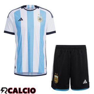 Prima Maglia Argentina Bambino Blu Bianco Coppa Del Mondo 2022