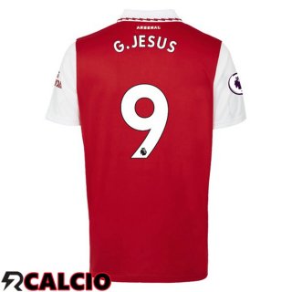 Prima Maglia Arsenal (G.JESUS 9) Rosso Bianco 2022/2023  Prima Maglia Arsenal (G.JESUS 9) Rosso Bianco 2022/2023