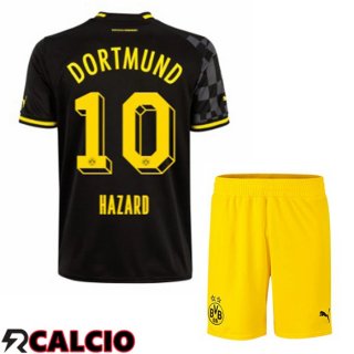Seconda Maglia Dortmund BVB (Hazard 10) Bambino Nero 2022/2023