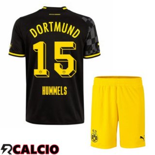 Seconda Maglia Dortmund BVB (Hummels 15) Bambino Nero 2022/2023