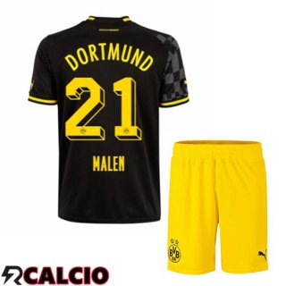 Seconda Maglia Dortmund BVB (Malen 21) Bambino Nero 2022/2023