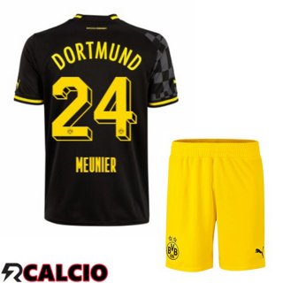 Seconda Maglia Dortmund BVB (Meunier 24) Bambino Nero 2022/2023