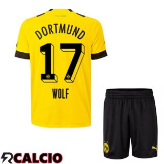 Prima Maglia Dortmund BVB (Wolf 17) Bambino Giallo Giallo 2022/2023