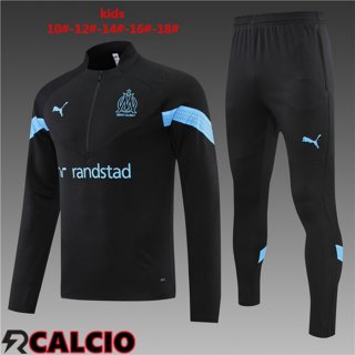 Insieme Tuta Calcio Marsiglia OM Bambino Nero 2022/2023  Insieme Tuta Calcio Marsiglia OM Bambino Nero 2022/2023
