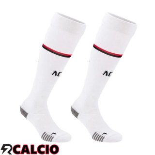 Seconda Calzini Calcio AC Milan Bianco 2022/2023  Seconda Calzini Calcio AC Milan Bianco 2022/2023