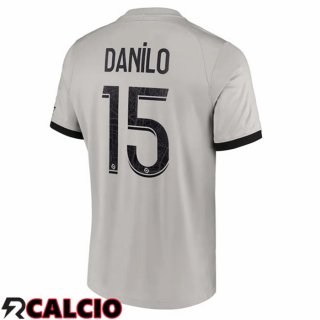 Seconda Maglia Paris PSG (Danilo 15) Grigio 2022/2023  Seconda Maglia Paris PSG (Danilo 15) Grigio 2022/2023