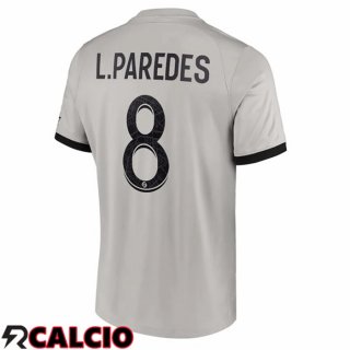 Seconda Maglia Paris PSG (L.Paredes 8) Grigio 2022/2023  Seconda Maglia Paris PSG (L.Paredes 8) Grigio 2022/2023