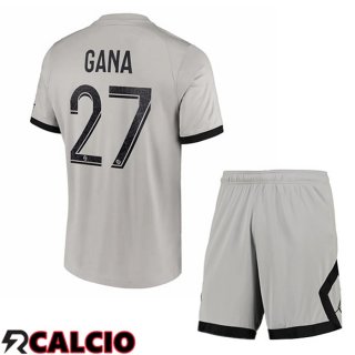 Seconda Maglia Paris PSG (Gana 27) Bambino Grigio 2022/2023