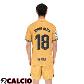 Seconda Maglia FC Barcellona (Jordi Alba 18) Giallo 2022/2023