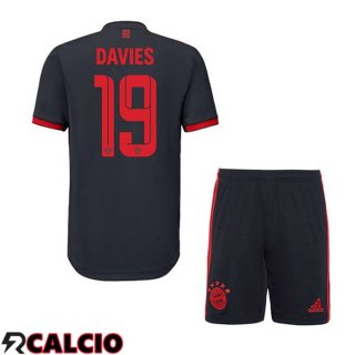 Terza Maglie Calcio Bayern Monaco (Davies 19) Bambino Nero 2022/2023