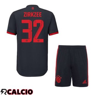 Terza Maglie Calcio Bayern Monaco (Zirkzee 32) Bambino Nero 2022/2023
