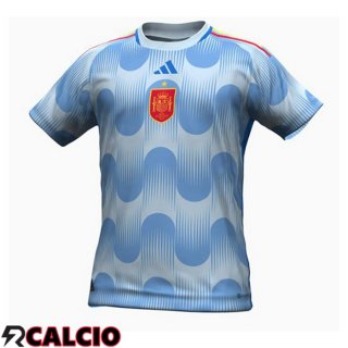 Seconda Maglie Calcio Spagna Blu Bianco Version Leak 2022/2023