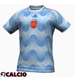 Seconda Maglie Calcio Spagna Blu Bianco Coppa Del Mondo Versione Trapelata 2022