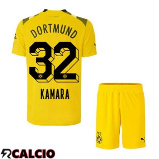 Maglie Calcio Dortmund BVB (Kamara 32) Bambino cup Giallo 2022/2023