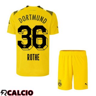 Maglie Calcio Dortmund BVB (Rothe 36) Bambino cup Giallo 2022/2023