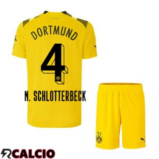 Maglie Calcio Dortmund BVB (N. Schlotterbeck 4) Bambino cup Giallo 2022/2023